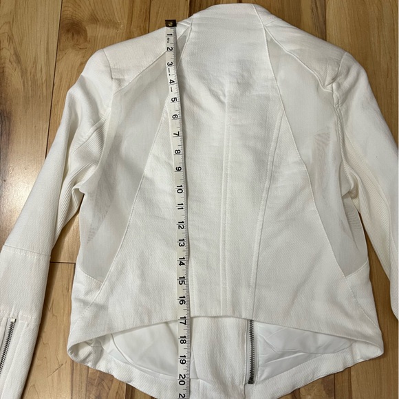 Blank NYC Anthropologie White Moto Jacket Asymmetrical Double Zipper XS Women’s - Picture 6 of 11